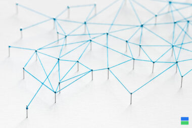 Blockchain depiction as a network of nodes