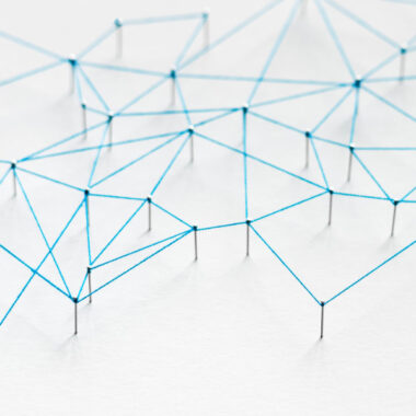 Blockchain depiction as a network of nodes